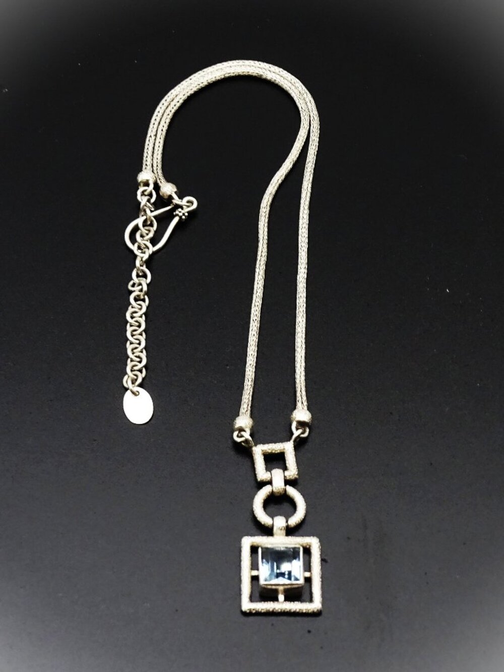 LORI BONN Sterling Silver and Blue Topaz Pendant Necklace